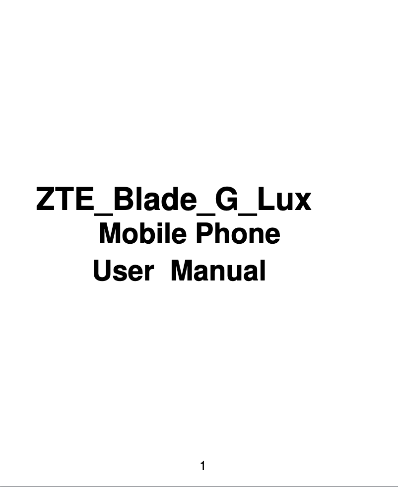 Imagen de la primera página del manual del dispositivo Blade G Lux