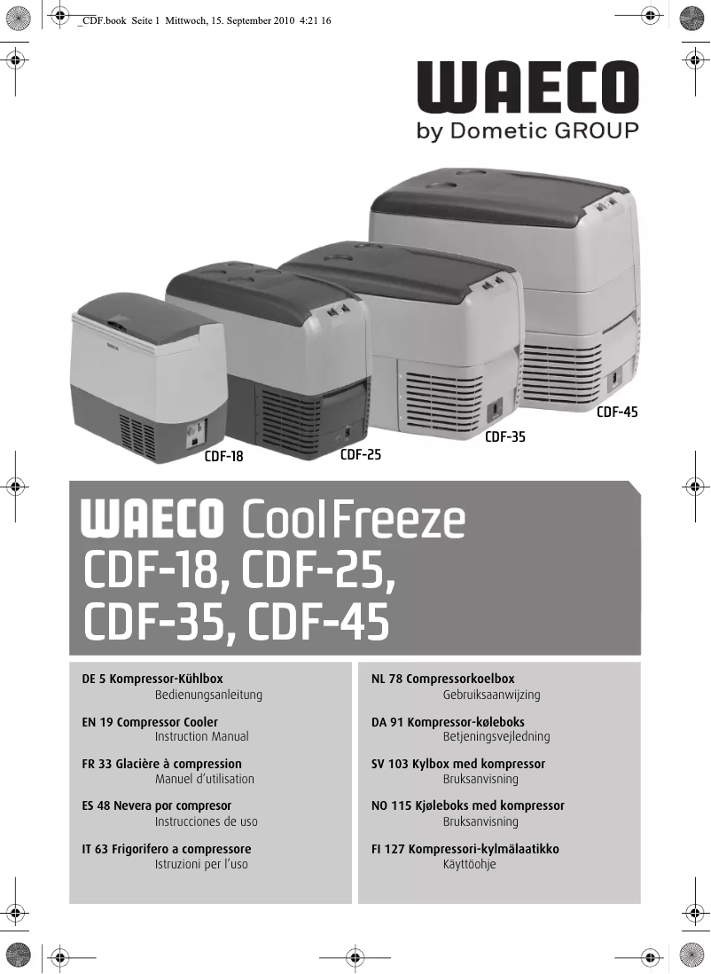 Página 1 del manual Manual de usuario Waeco CoolFreeze CDF-45