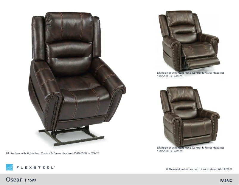 Página 1 del manual Manual de instrucciones Flexsteel Oscar 1590-55PH