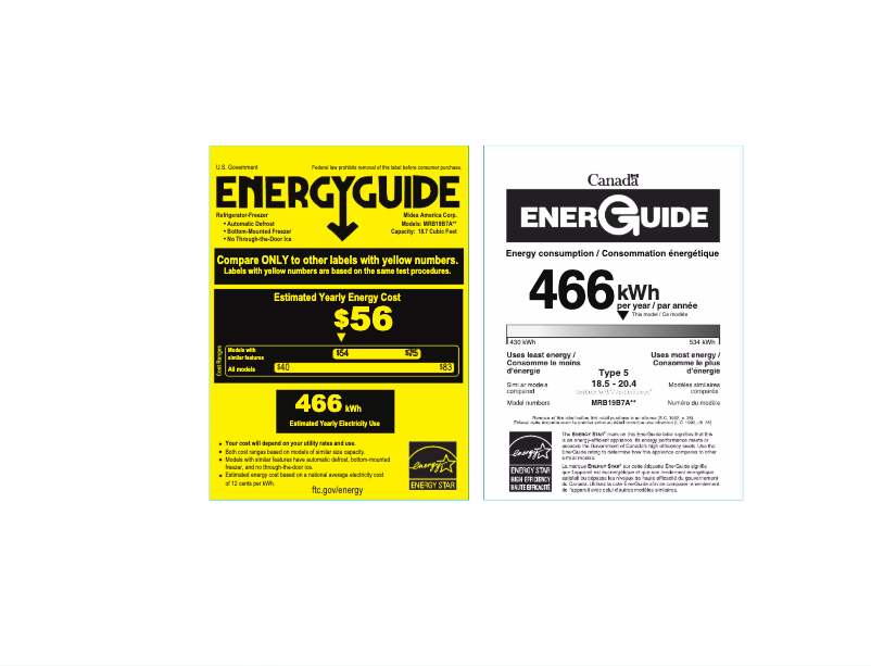 Página 1 del manual Etiqueta energética Midea MRB19B7AST