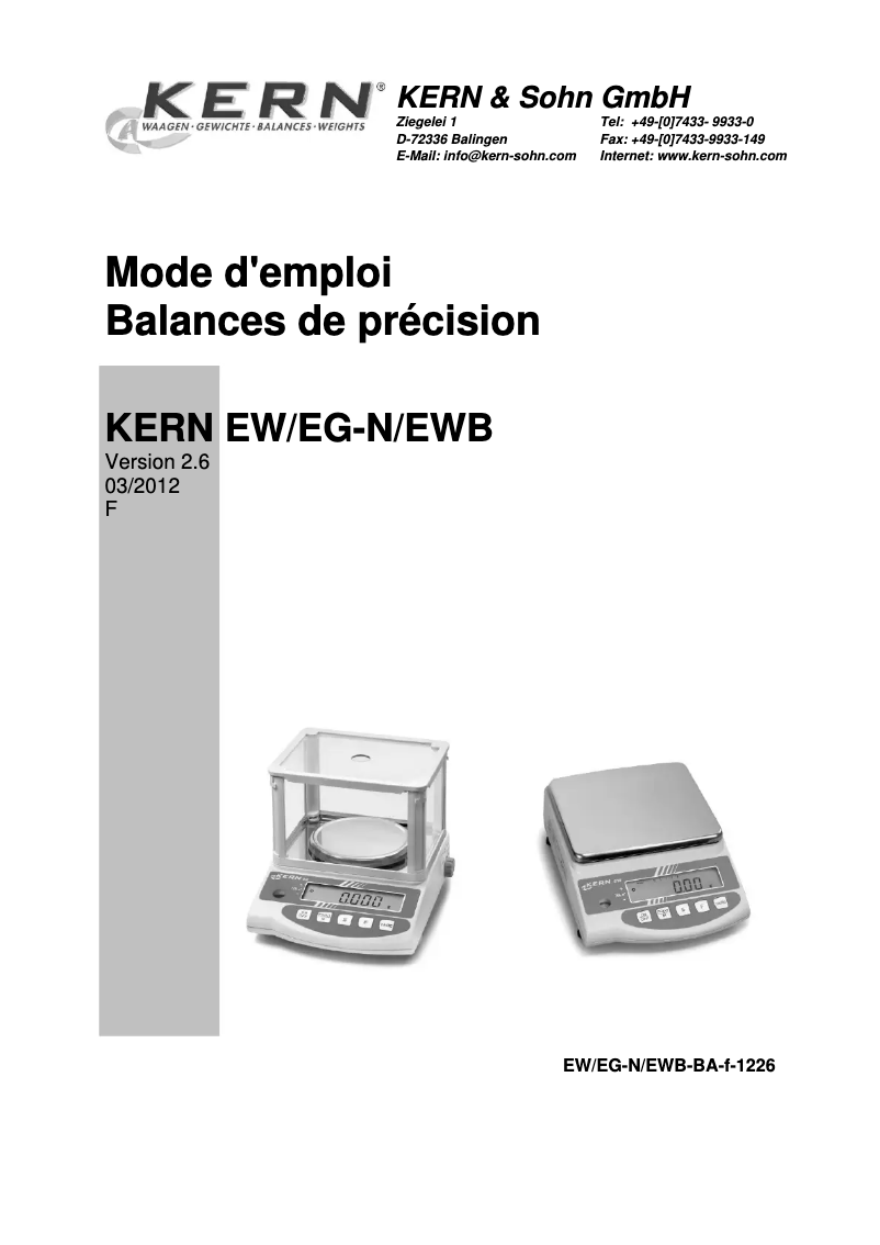 Imagen de la primera página del manual del dispositivo EG 2200-2NM