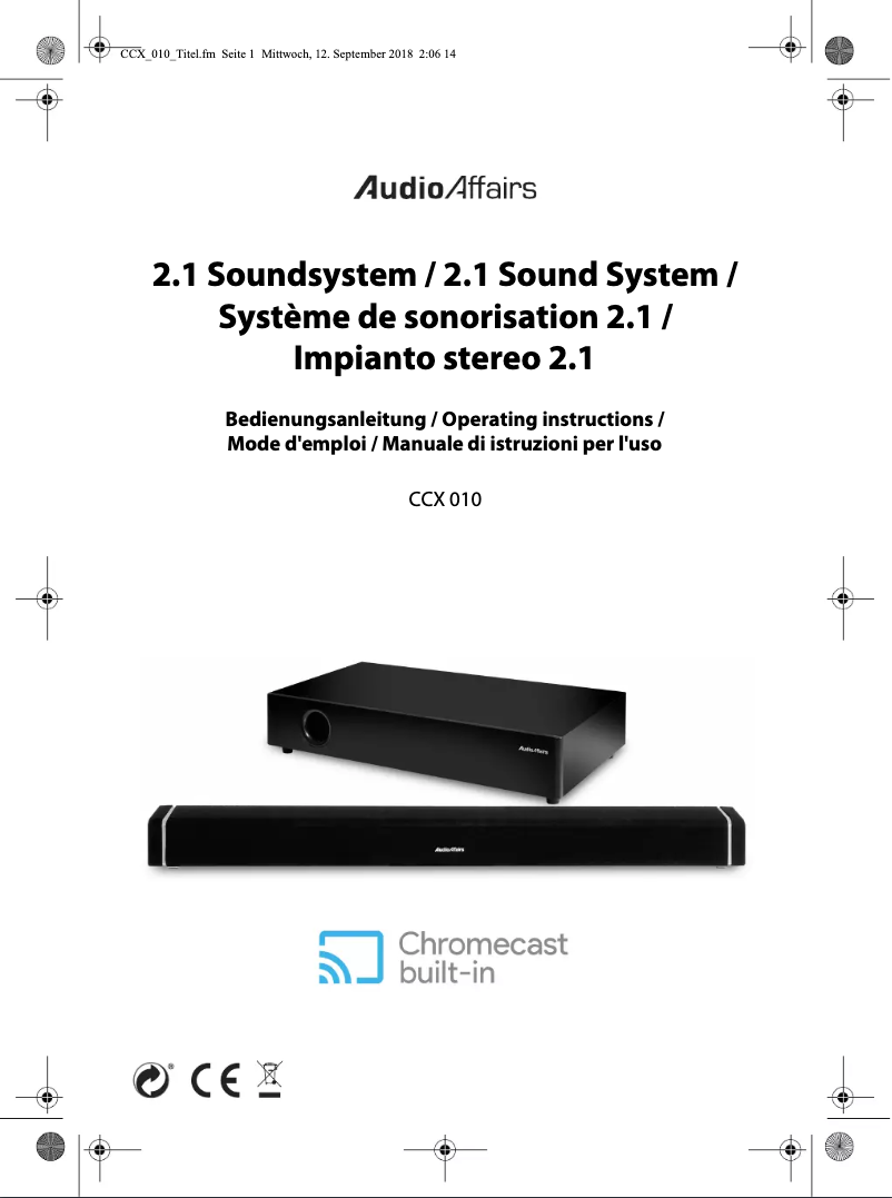 Imagen de la primera página del manual del dispositivo CCX 010