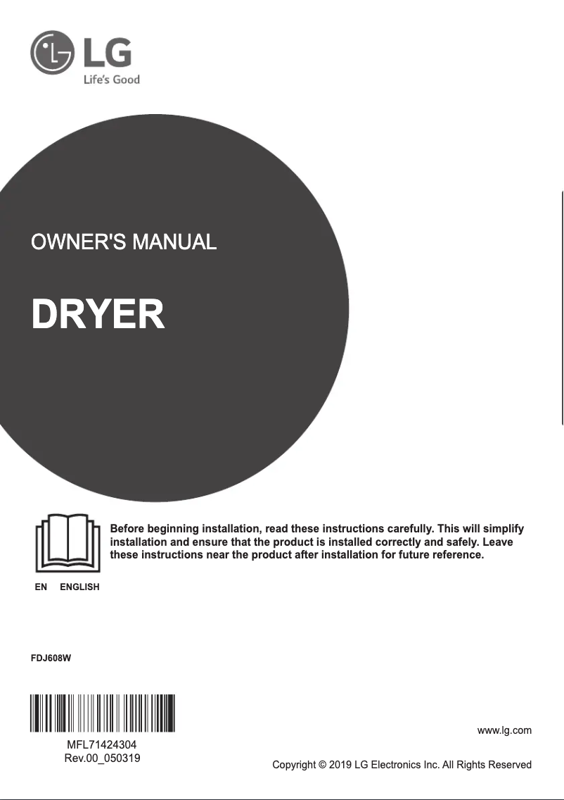 Página 1 del manual Manual de usuario LG FDJ608W