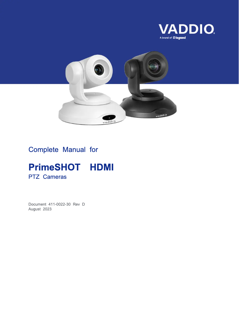 Página 1 del manual Manual de usuario Vaddio PrimeSHOT 10 HDMI