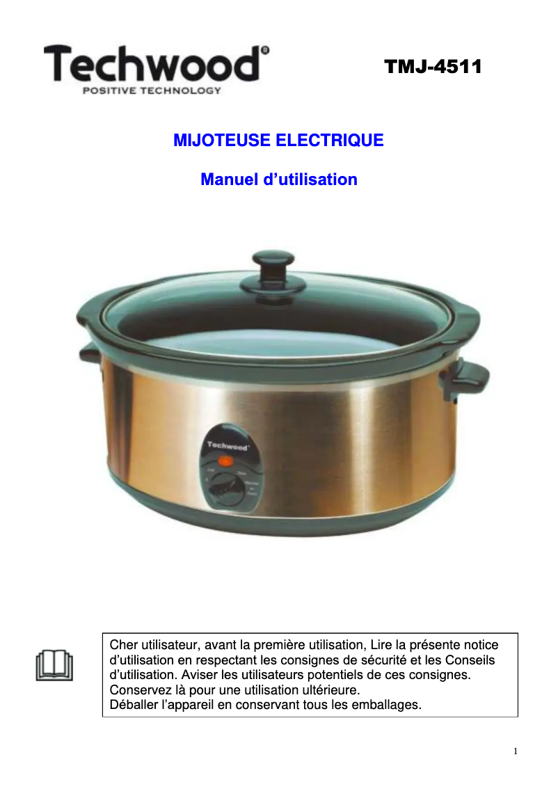 Imagen de la primera página del manual del dispositivo TMJ-450