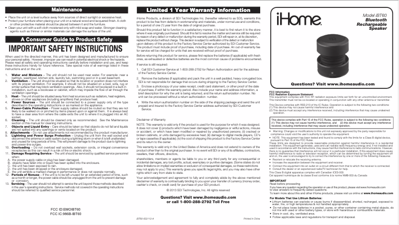 Imagen de la primera página del manual del dispositivo IBT60