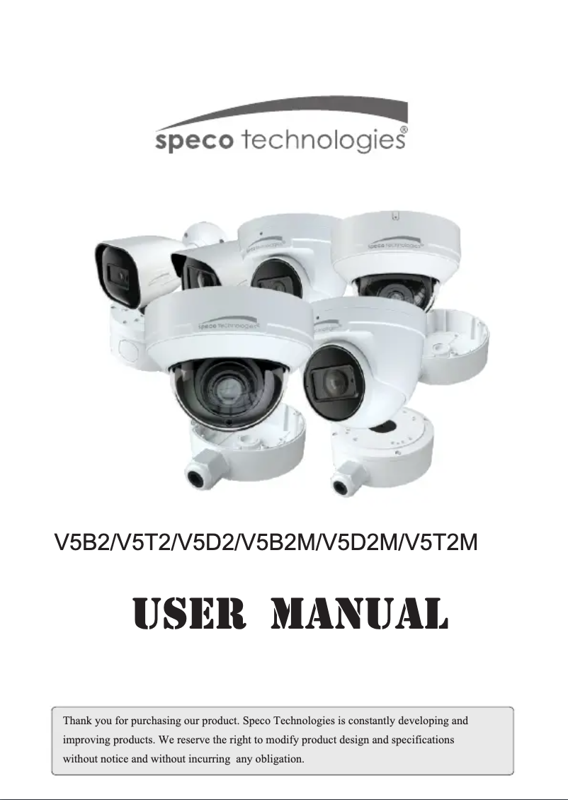 Página 1 del manual Manual de usuario Speco Technologies V5B2