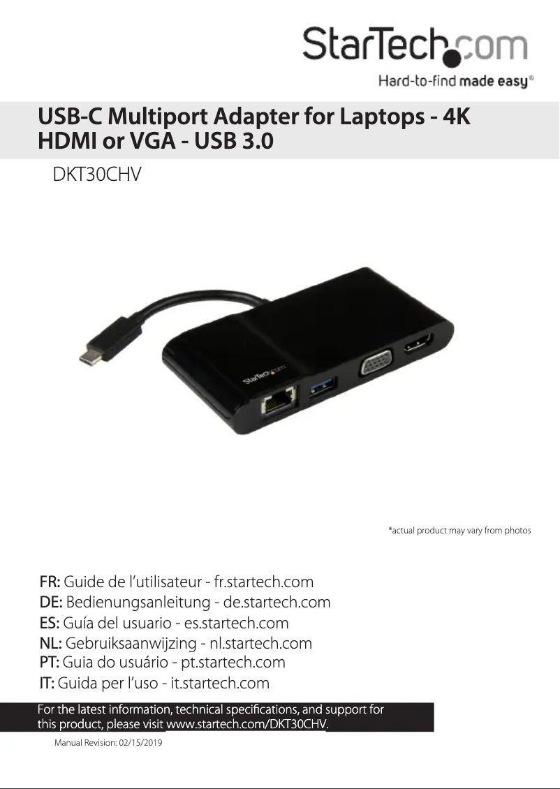 Página 1 del manual Manual de usuario StarTech.com DKT30CHV