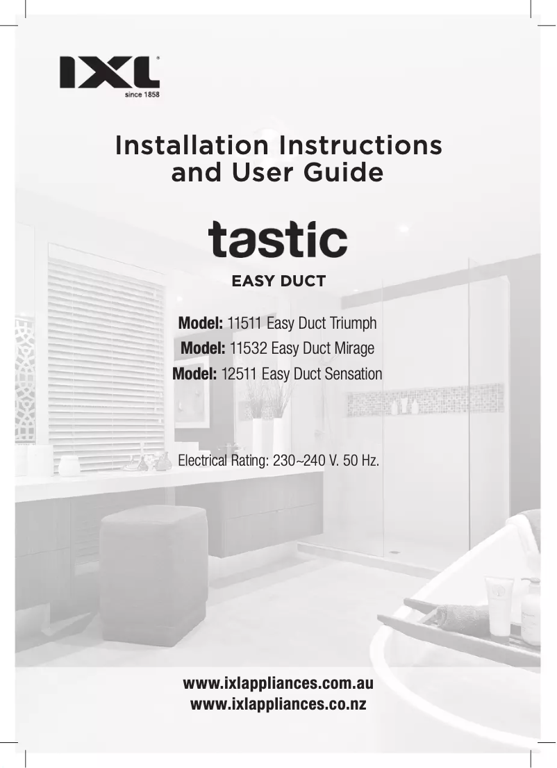 Imagen de la primera página del manual del dispositivo Tastic Easy Duct Triumph 11511