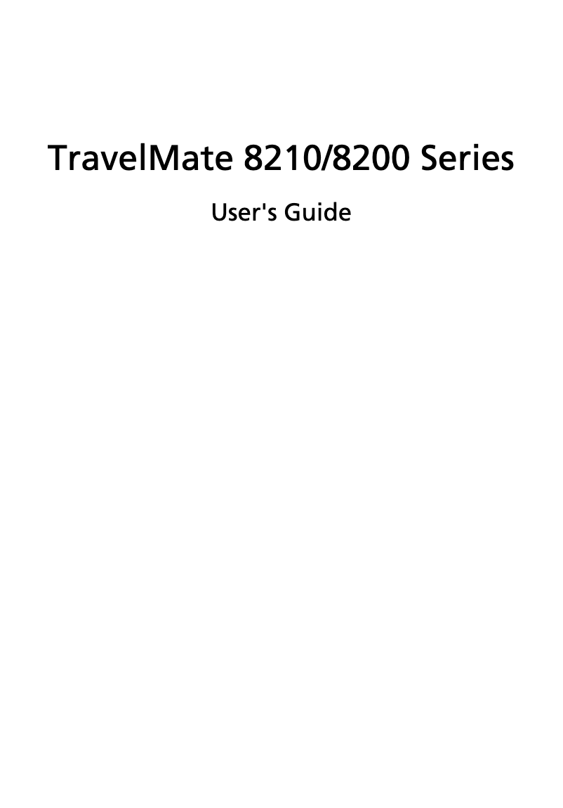Imagen de la primera página del manual del dispositivo TravelMate 8200