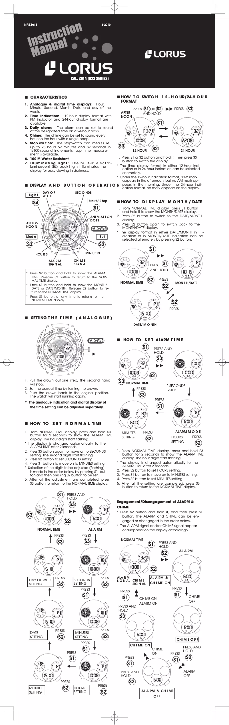 Imagen de la primera página del manual del dispositivo Z014