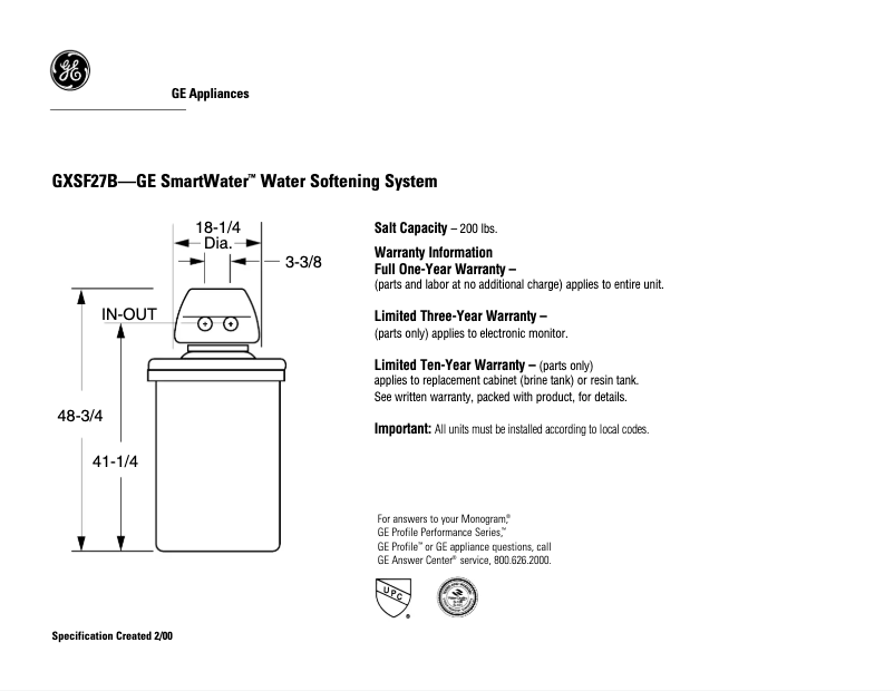 Imagen de la primera página del manual del dispositivo GXSF27B