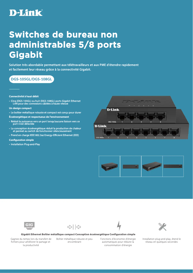 Imagen de la primera página del manual del dispositivo DGS-105GL