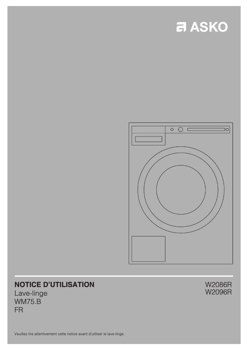 Página 1 del manual Manual de usuario Asko W2096R.W