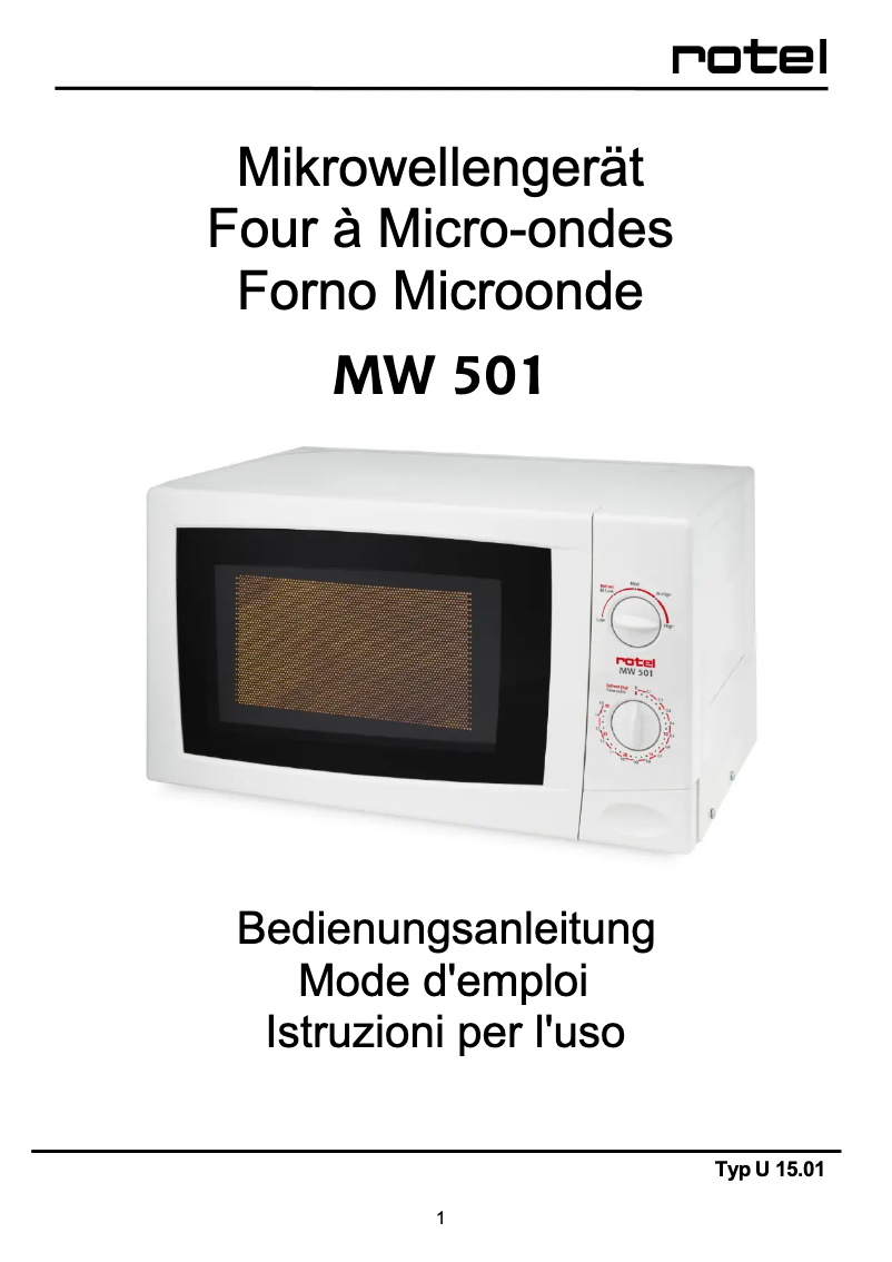 Página 1 del manual Manual de usuario Rotel MW 501