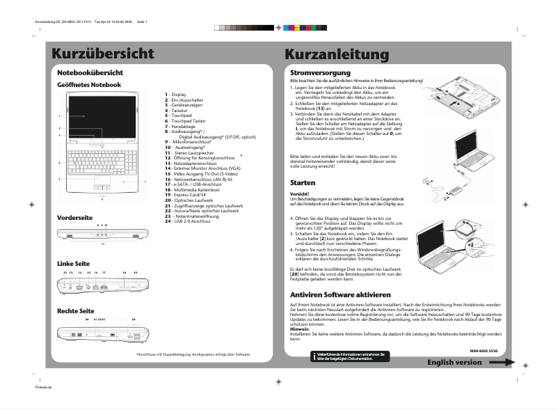 Página nº 1 - Manual de usuario Medion Akoya MD 96850