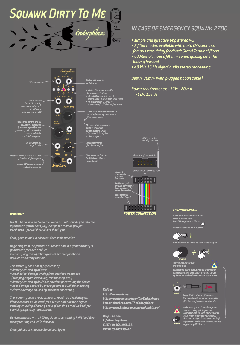 Página 1 del manual Manual de usuario Endorphin.es Squawk Dirty To Me