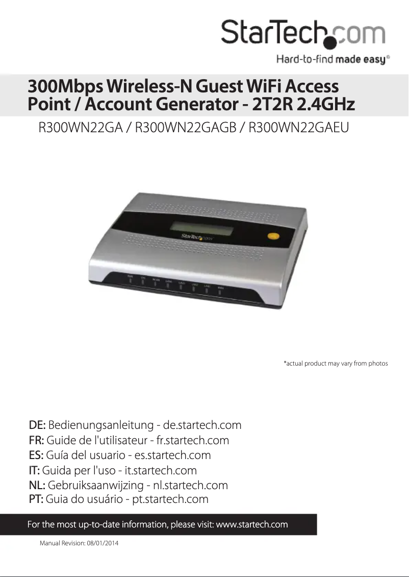 Imagen de la primera página del manual del dispositivo R300WN22GA