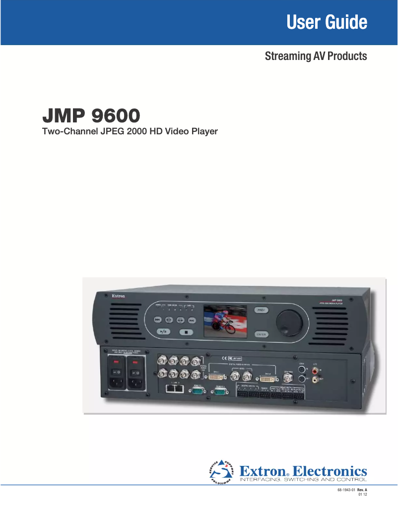 Imagen de la primera página del manual del dispositivo JMP 9600 HD