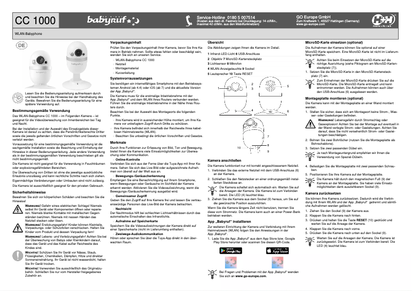 Imagen de la primera página del manual del dispositivo CC 1000