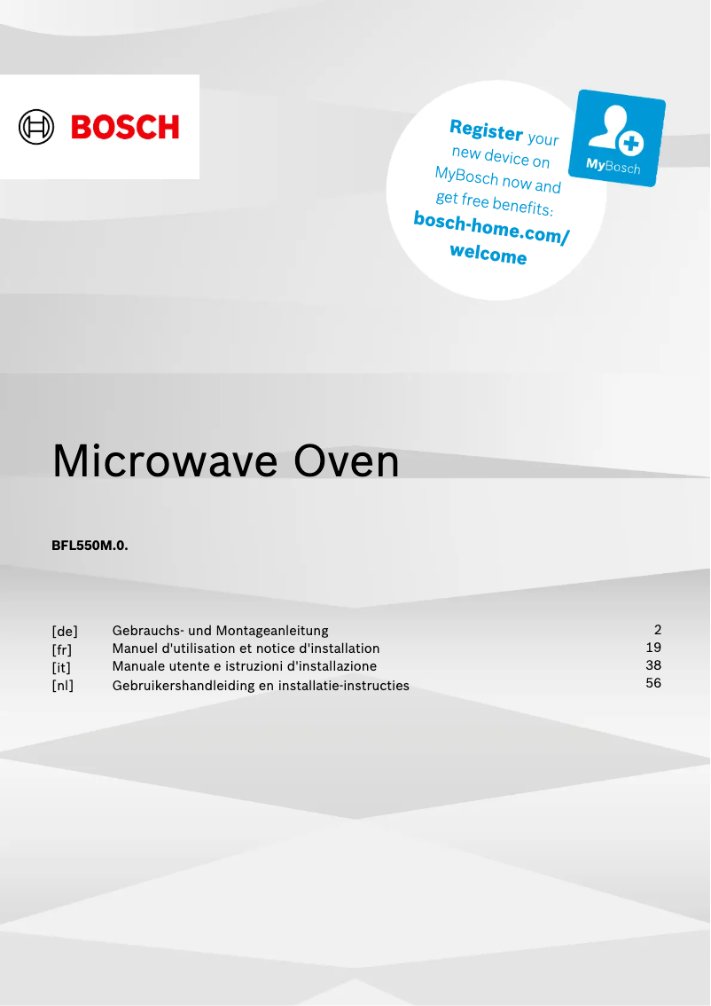 Página 1 del manual Guía de instalación Bosch BFL550MB0