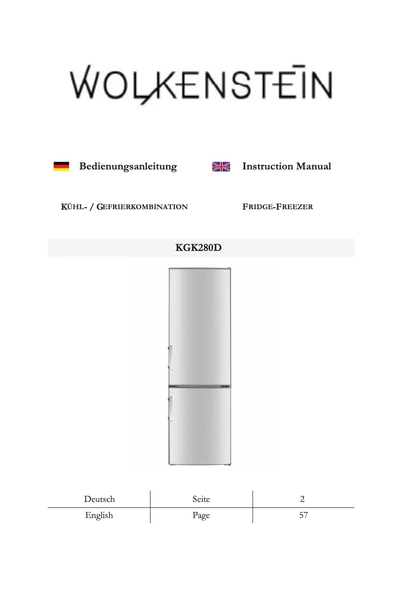 Página 1 del manual Manual de usuario Wolkenstein KGK280D