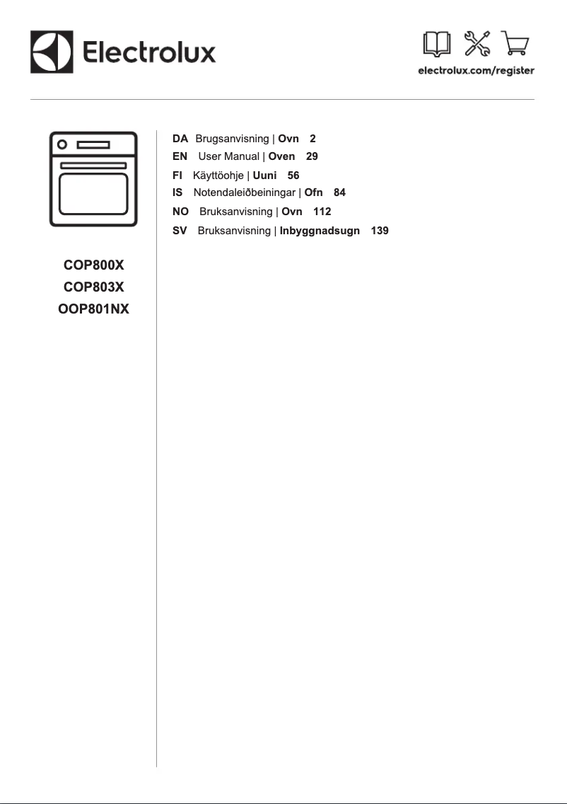 Página 1 del manual Manual de usuario Electrolux OOP801NX