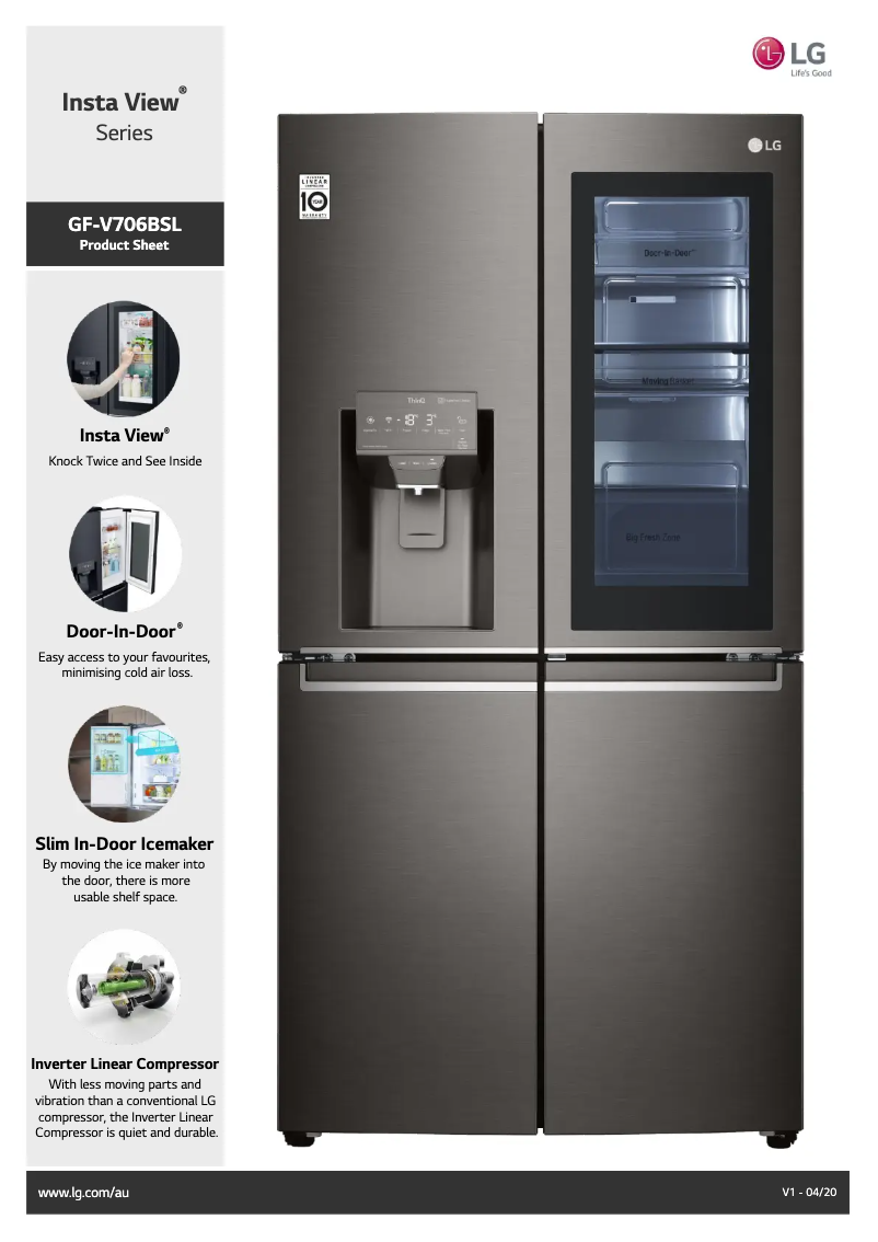 Página nº 1 - Ficha técnica LG GF-V706BSL