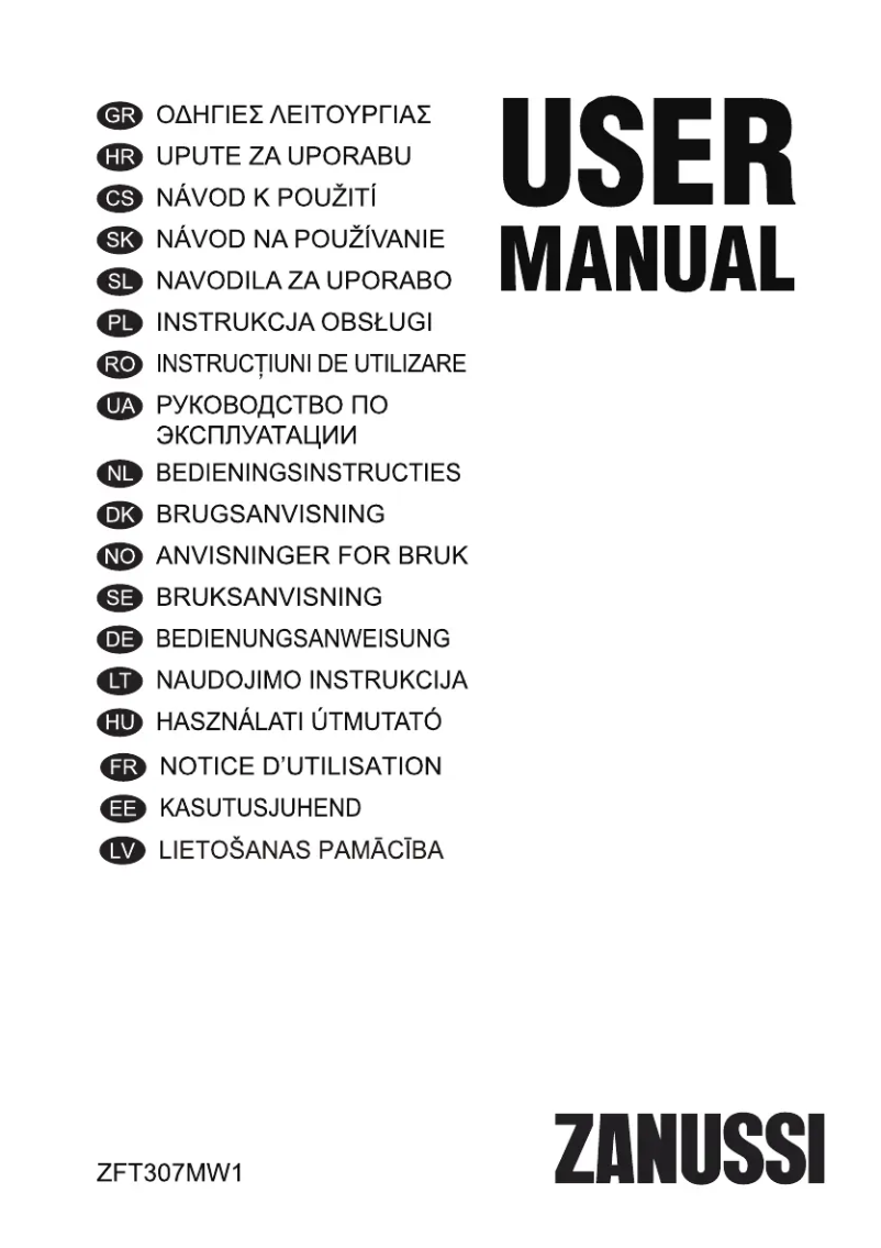 Imagen de la primera página del manual del dispositivo ZFT 307 MW1