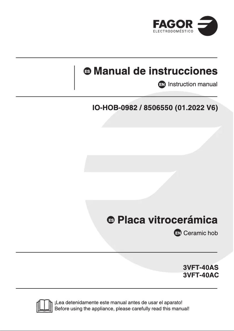 Imagen de la primera página del manual del dispositivo 3VFT-40AS