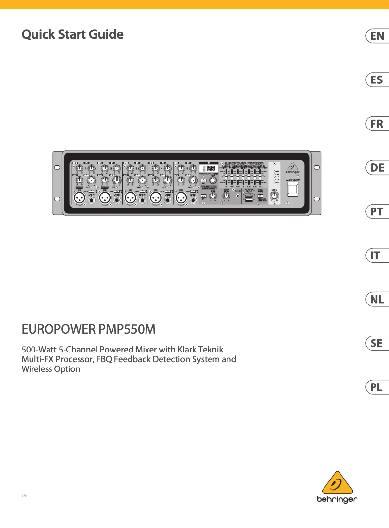 Página 1 del manual Guía de inicio rápido Behringer Europower PMP550M