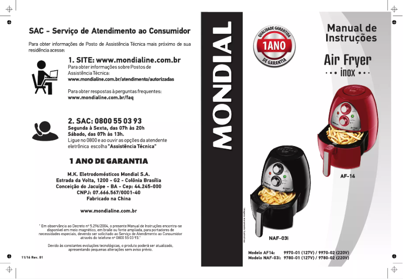 Imagen de la primera página del manual del dispositivo AF-14