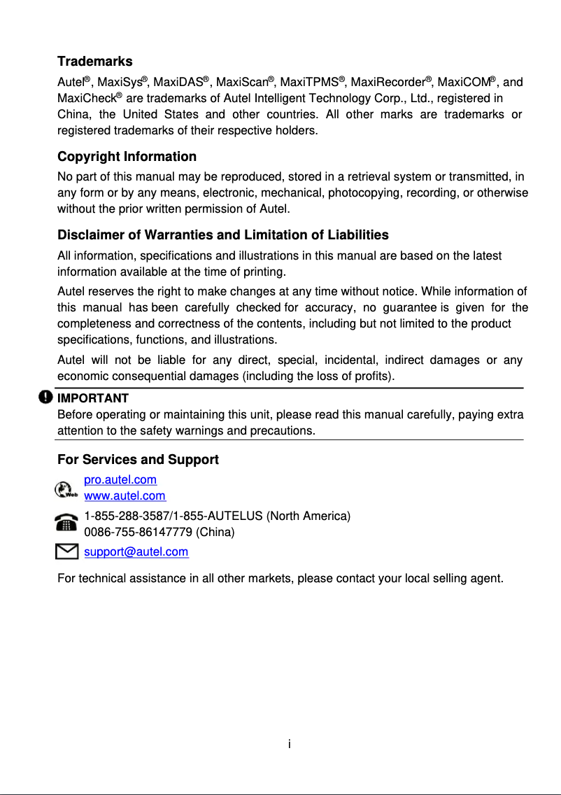 Imagen de la primera página del manual del dispositivo MaxiDAS DS900