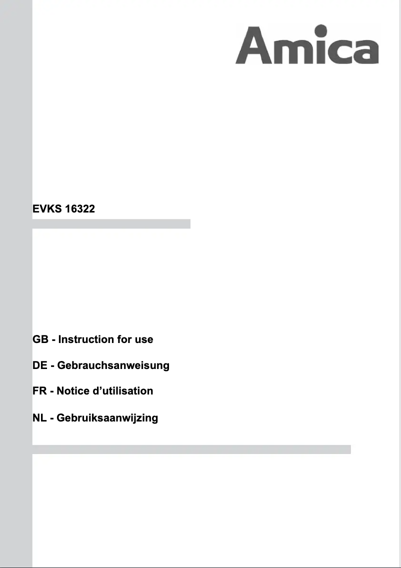 Página nº 1 - Manual de usuario Amica EVKS 16322