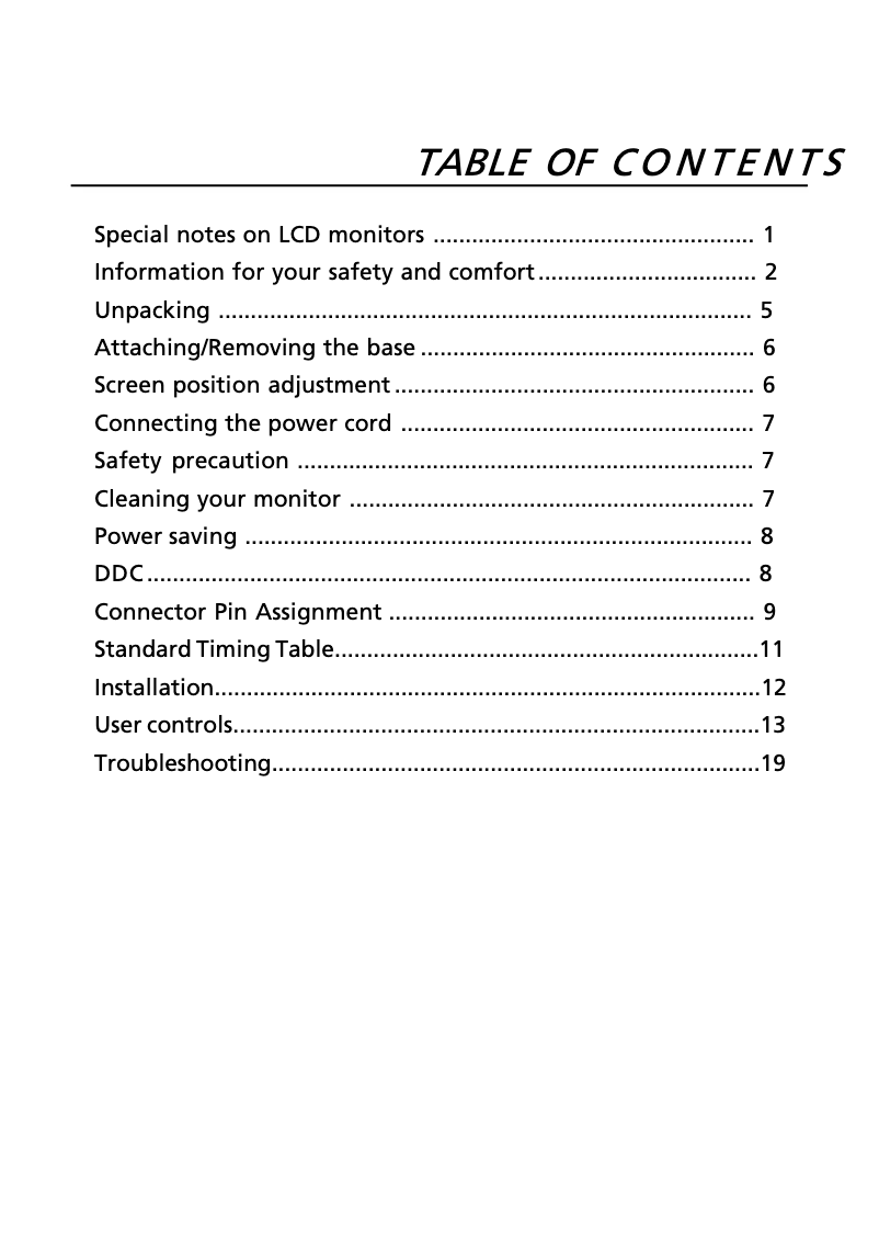Imagen de la primera página del manual del dispositivo V235HL