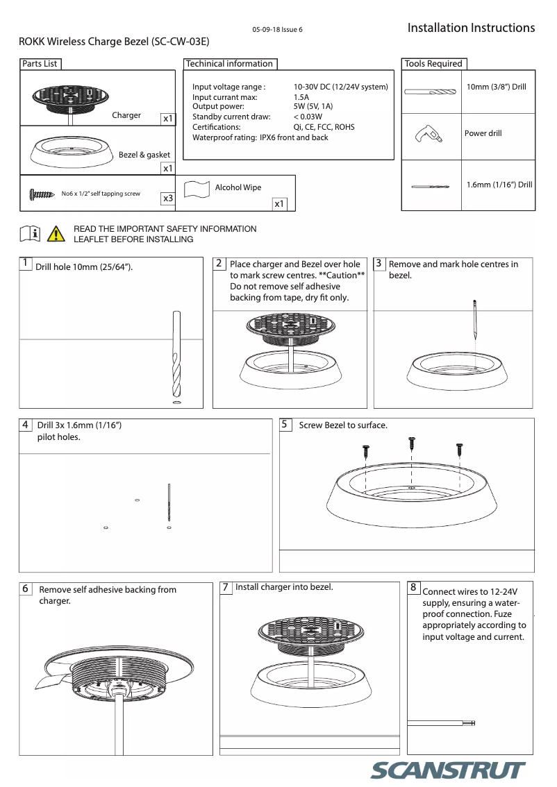 Página nº 1 - Manual de usuario Scanstrut SC-CW-03E