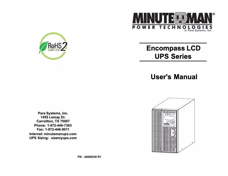 Página 1 del manual Manual de usuario Minuteman EC2000LCD