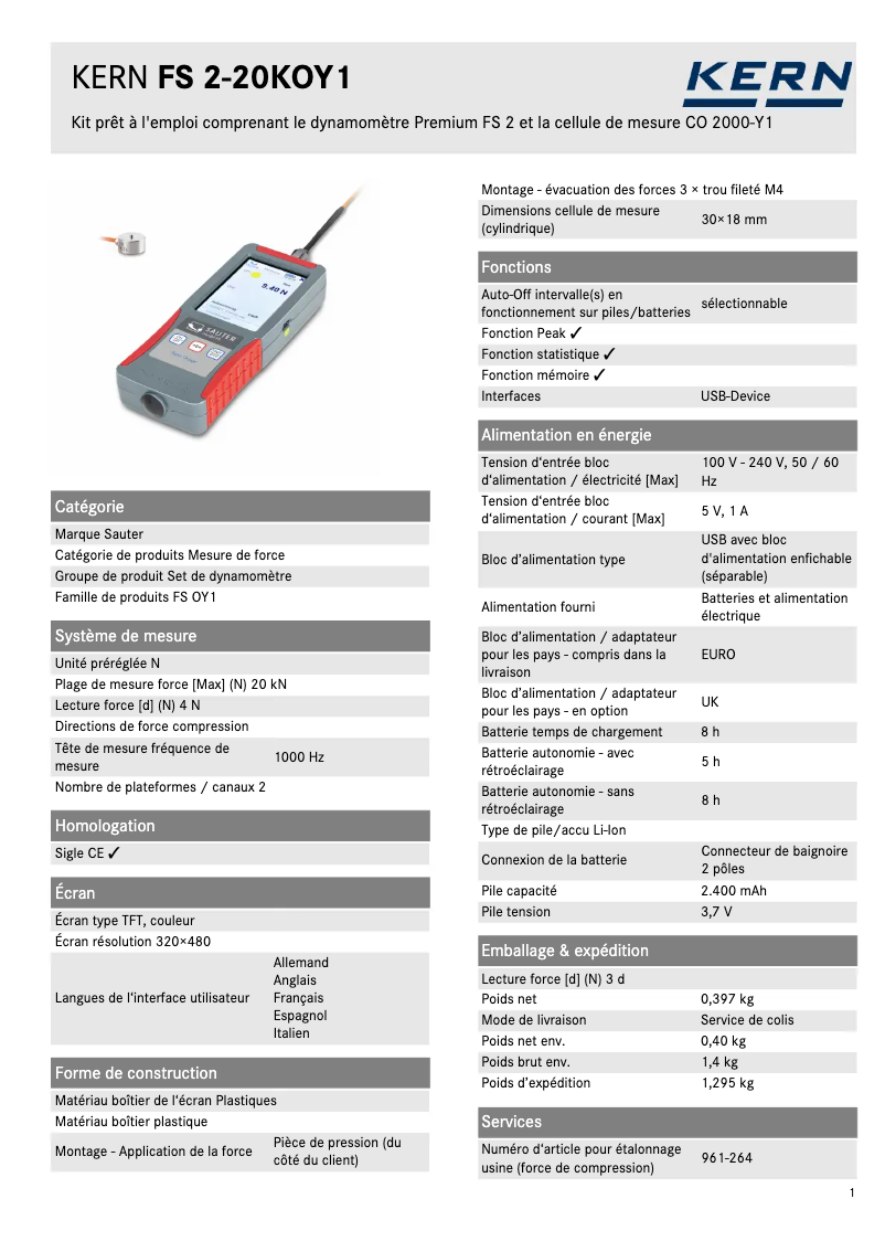 Imagen de la primera página del manual del dispositivo FS 2-20KOY1