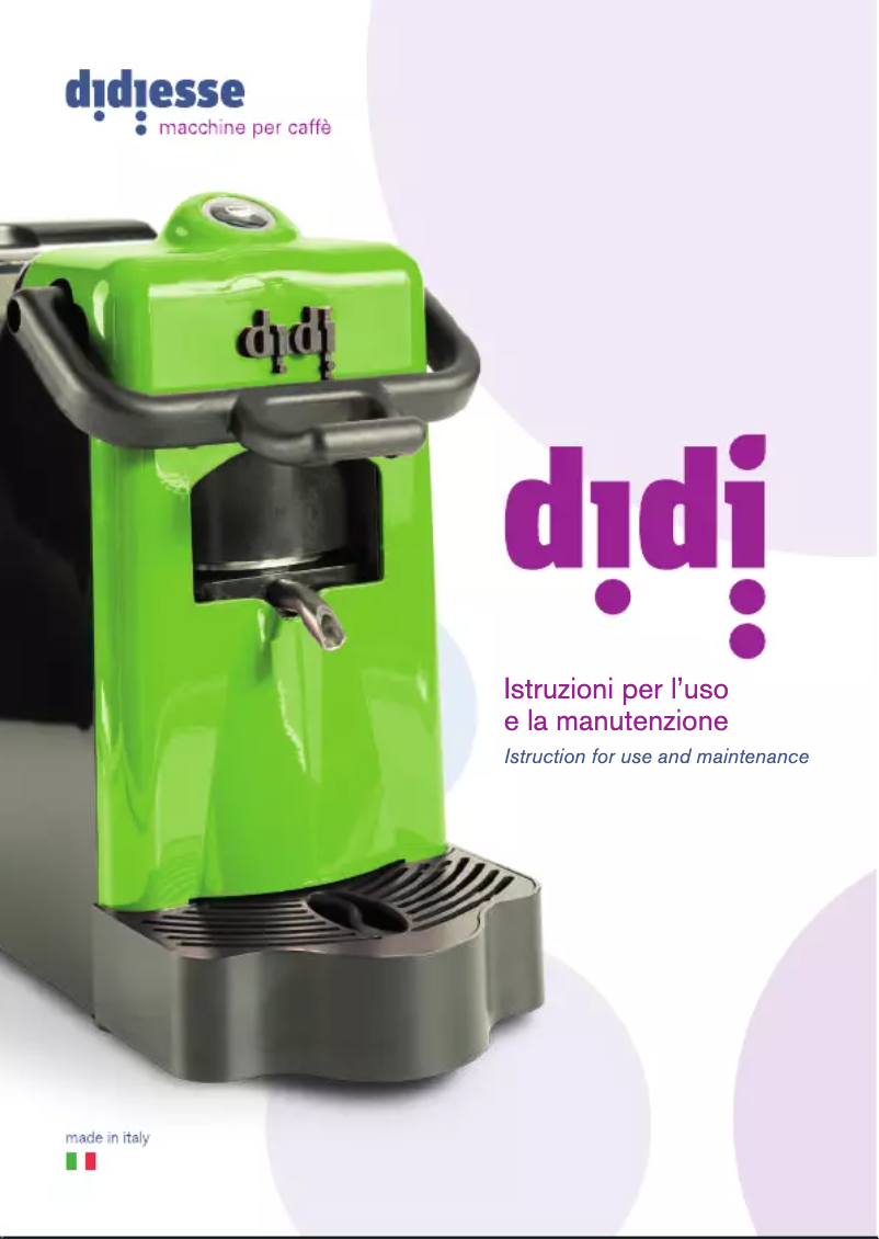 Página 1 del manual Manual de usuario Caffe Borbone Didiesse DiDi