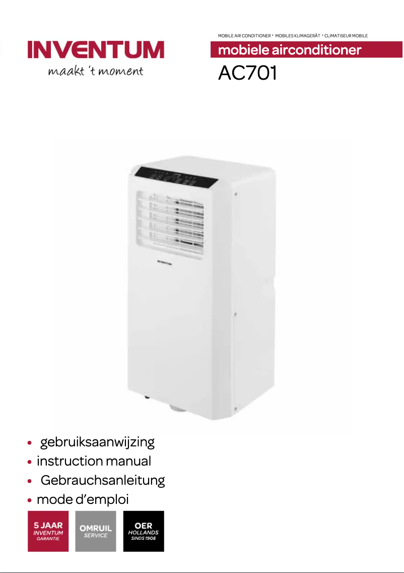 Imagen de la primera página del manual del dispositivo AC701