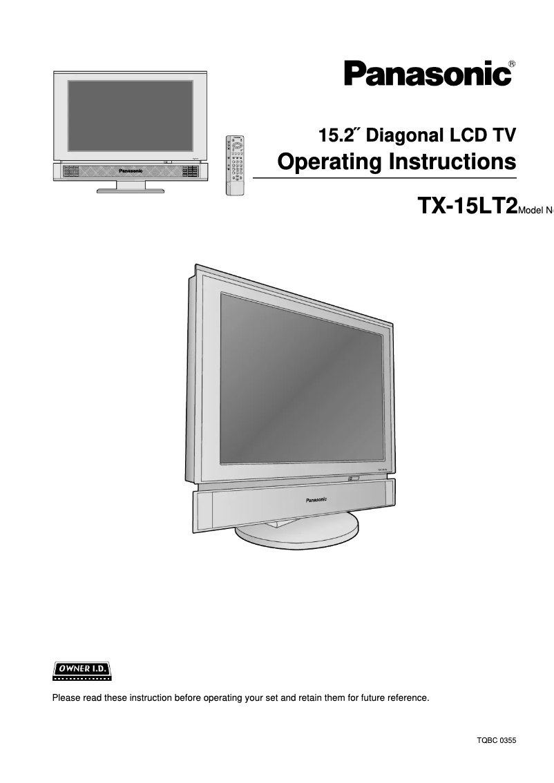 Imagen de la primera página del manual del dispositivo Viera TX-15LT2