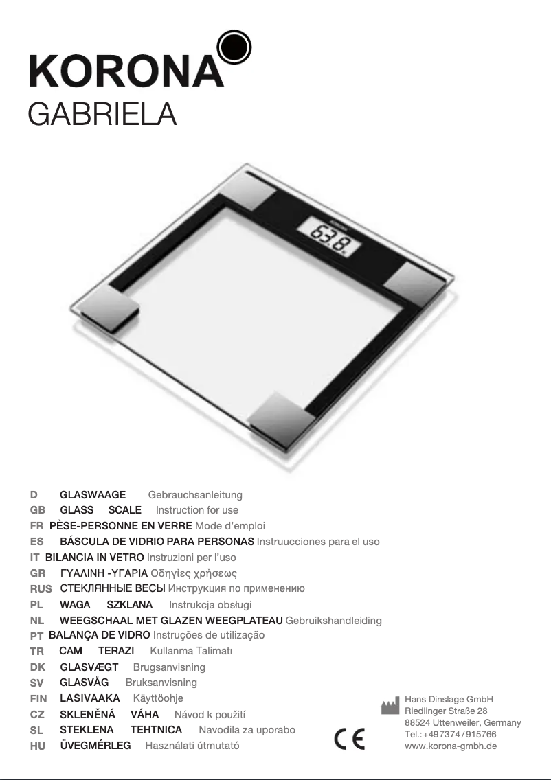 Imagen de la primera página del manual del dispositivo Gabriela