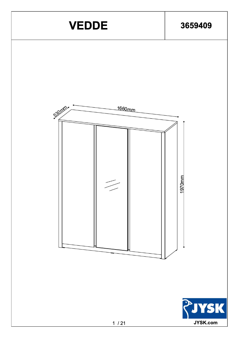 Imagen de la primera página del manual del dispositivo Vedde (166x197x53)