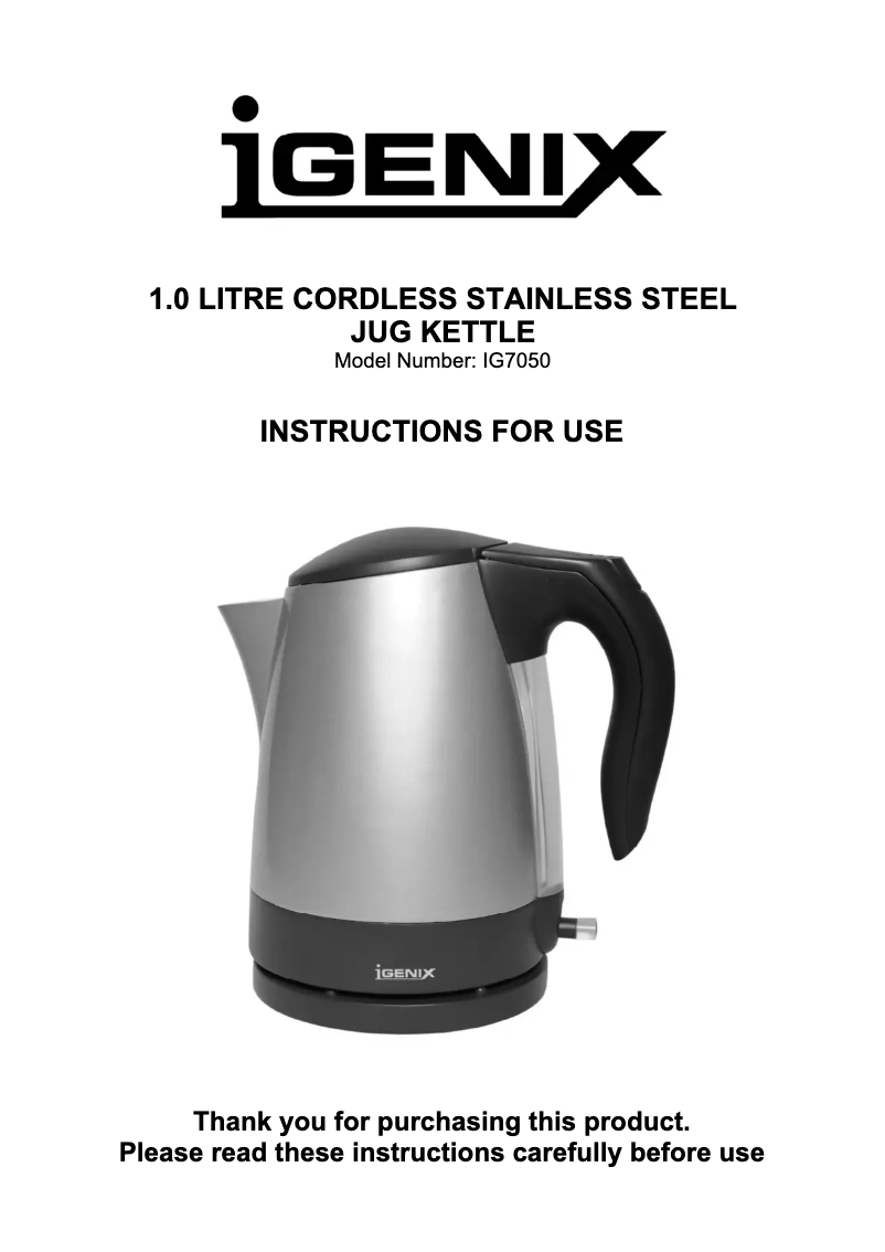 Imagen de la primera página del manual del dispositivo IG7050