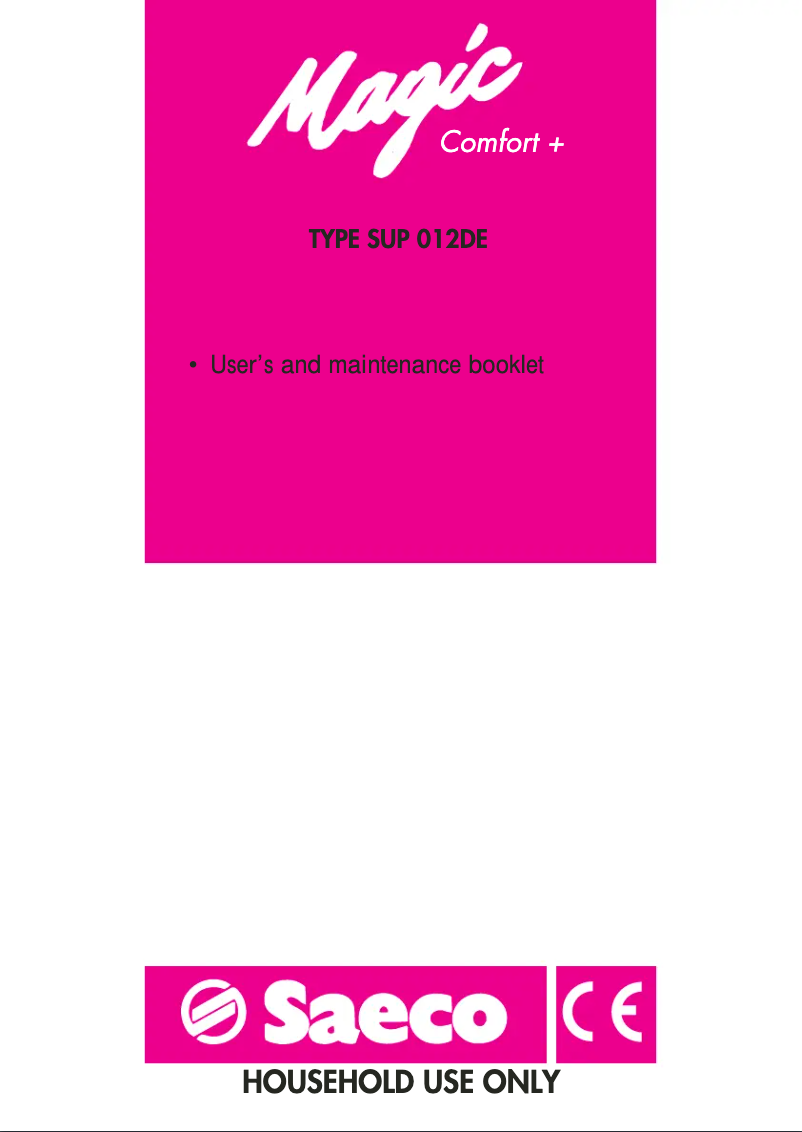 Página 1 del manual Manual de usuario Philips Saeco Magic Comfort Plus SUP 012 DE
