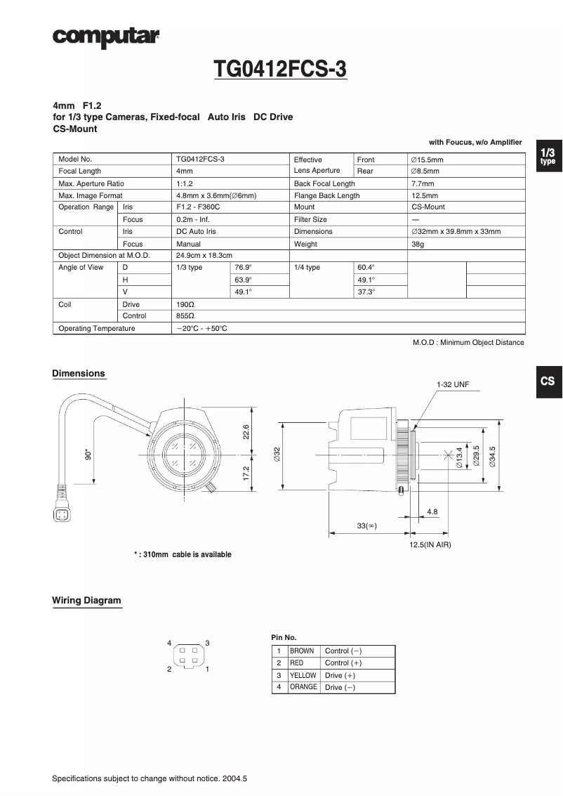 Imagen de la primera página del manual del dispositivo TG0412FCS-L