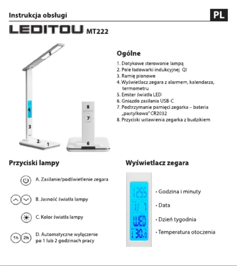 Página 1 del manual Manual de usuario Media-Tech LEDITOU MT222K
