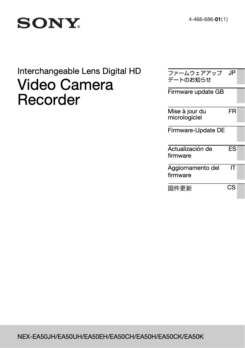 Imagen de la primera página del manual del dispositivo NEX-EA50K