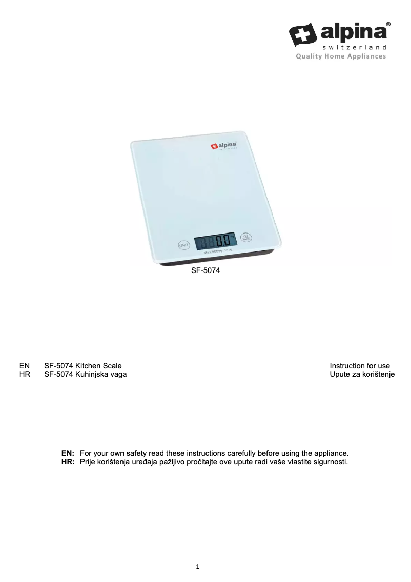 Imagen de la primera página del manual del dispositivo SF-5074