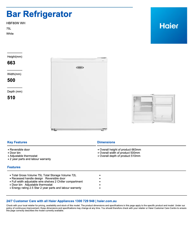 Imagen de la primera página del manual del dispositivo HBF80W
